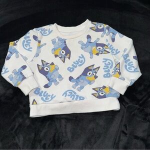 Bluey Kids' White and Blue Sweatshirt